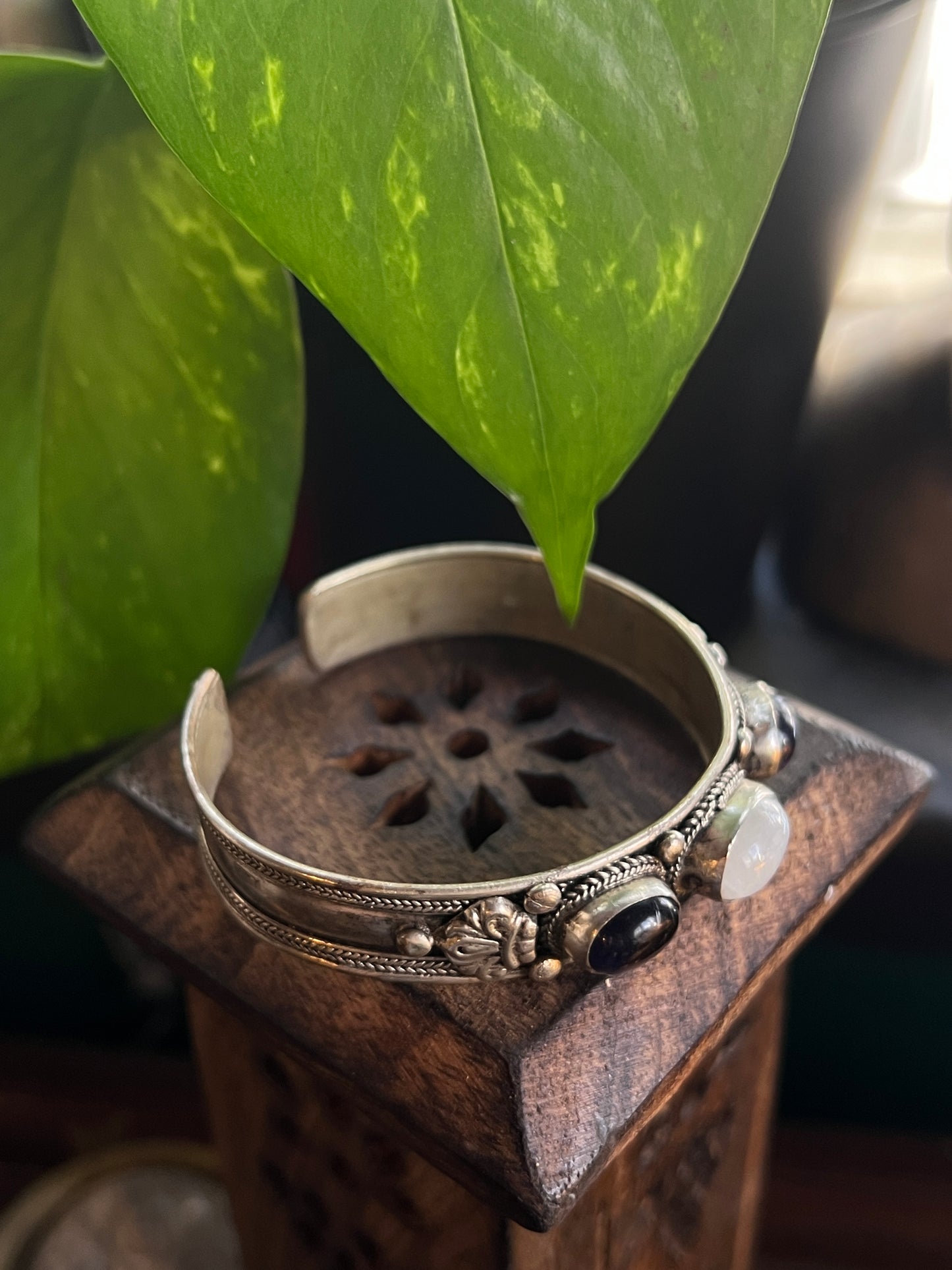 Moonstone & Amethyst Bracelet