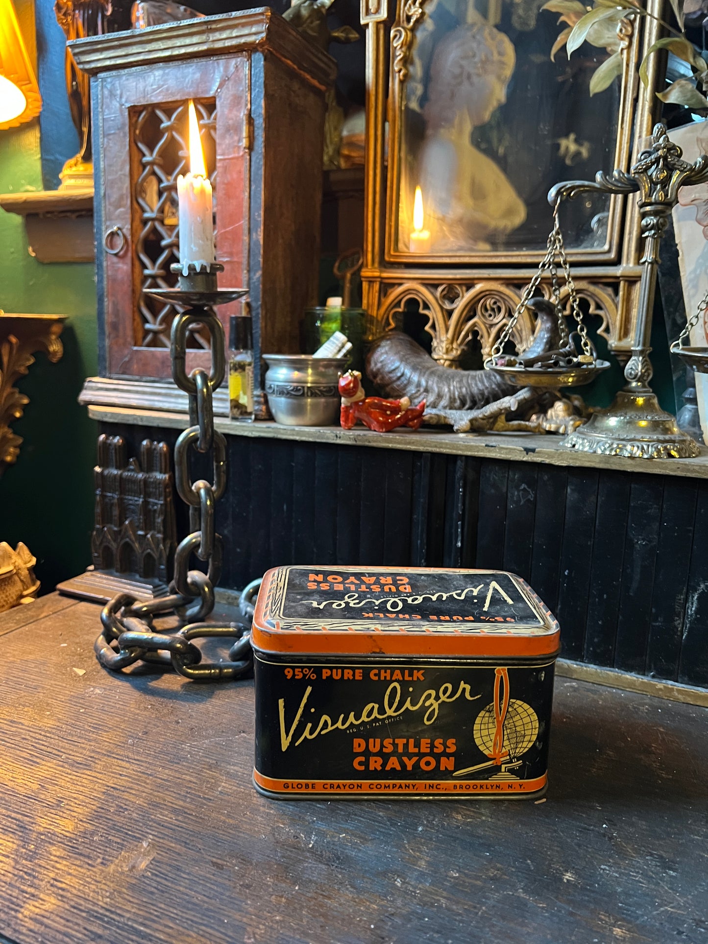 Antique Visualizer Chalk Tin