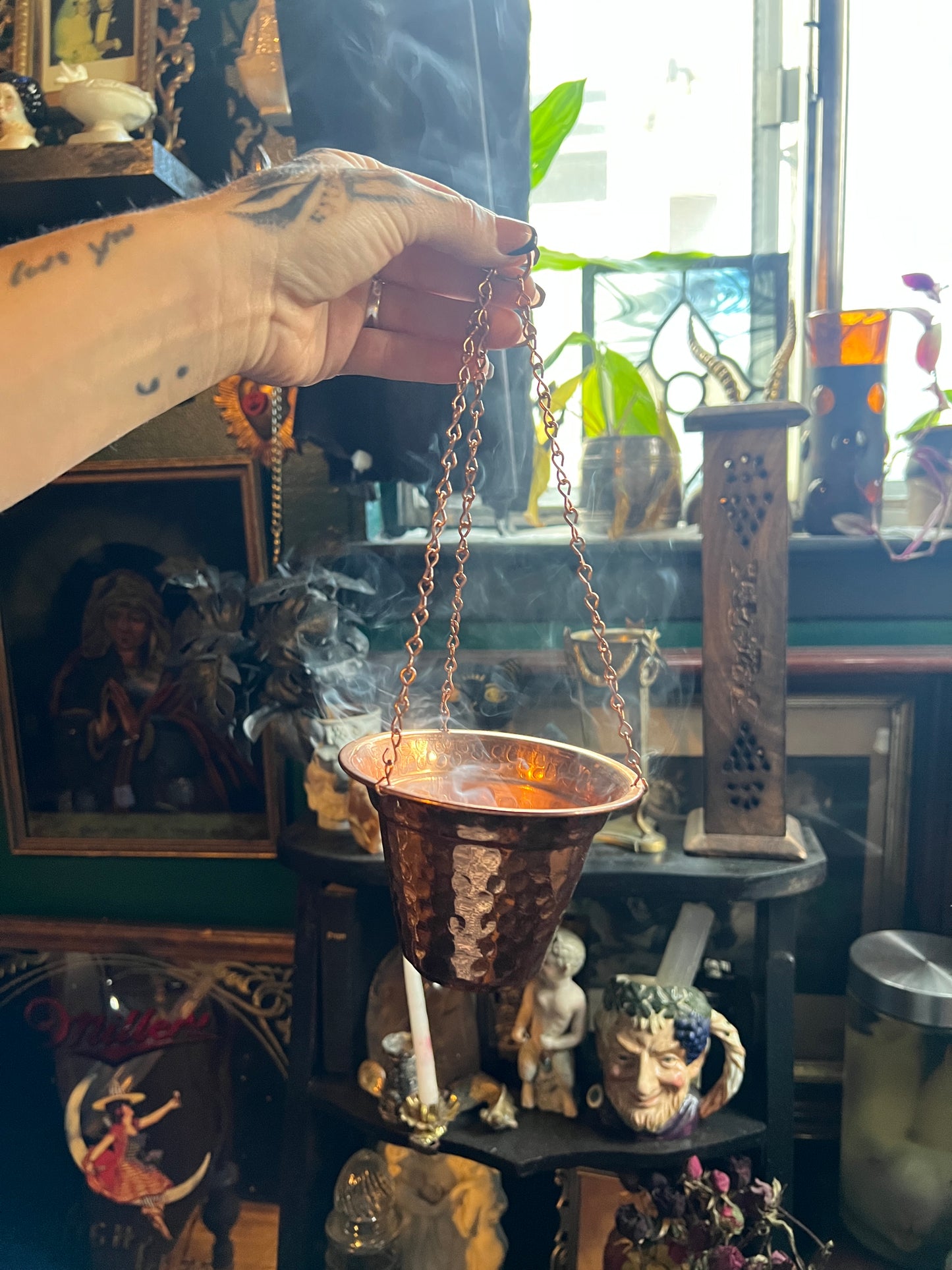 Copper Hanging Cauldron