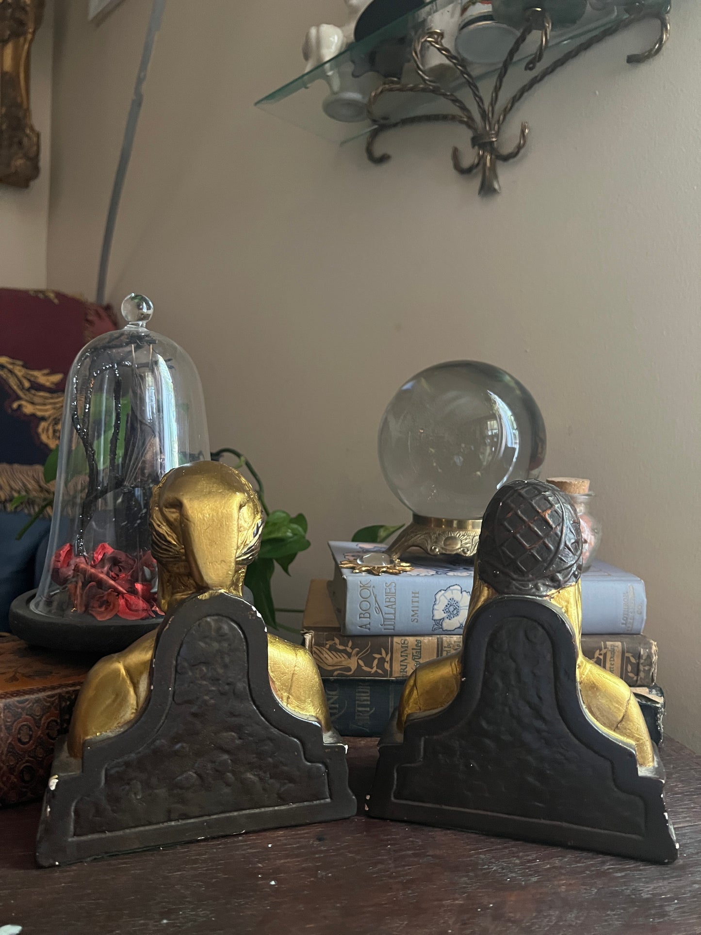 Dante and Beatrice Chalkware Bookends