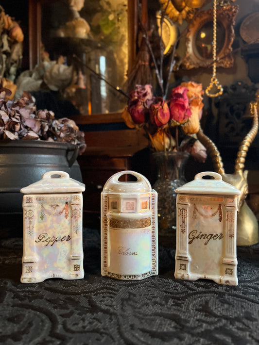 Antique German Lusterware Canisters