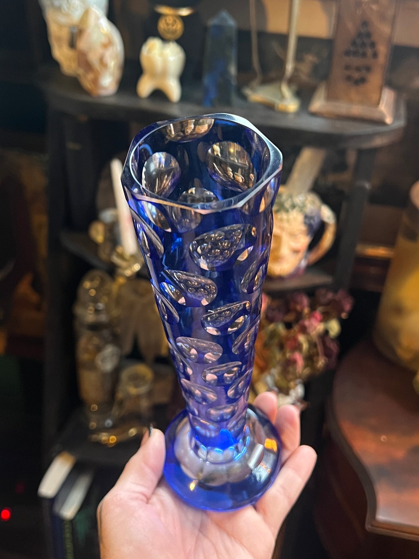 Cobalt Blue Crystal Vase