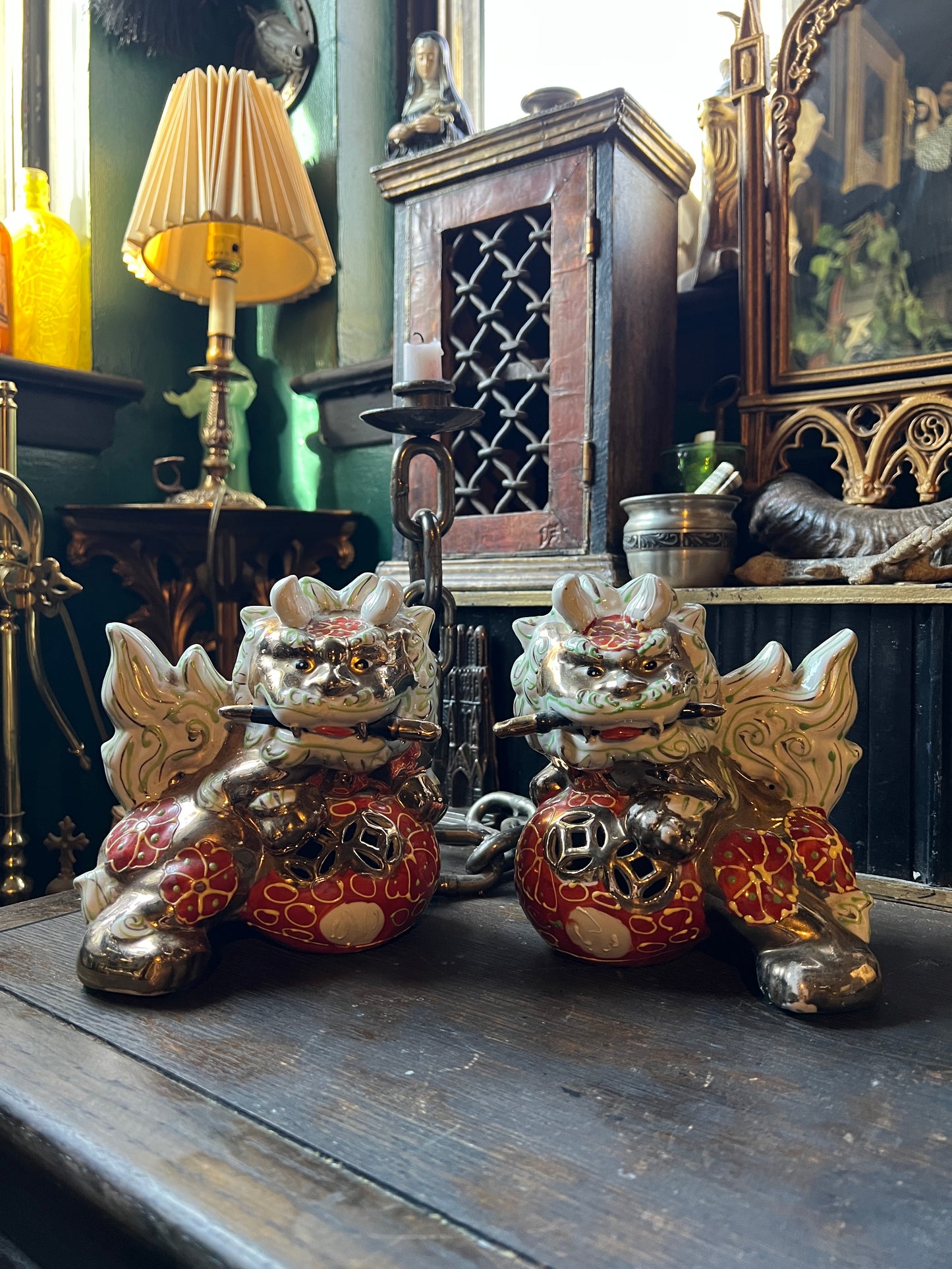 Porcelain Foo Dog Figurines