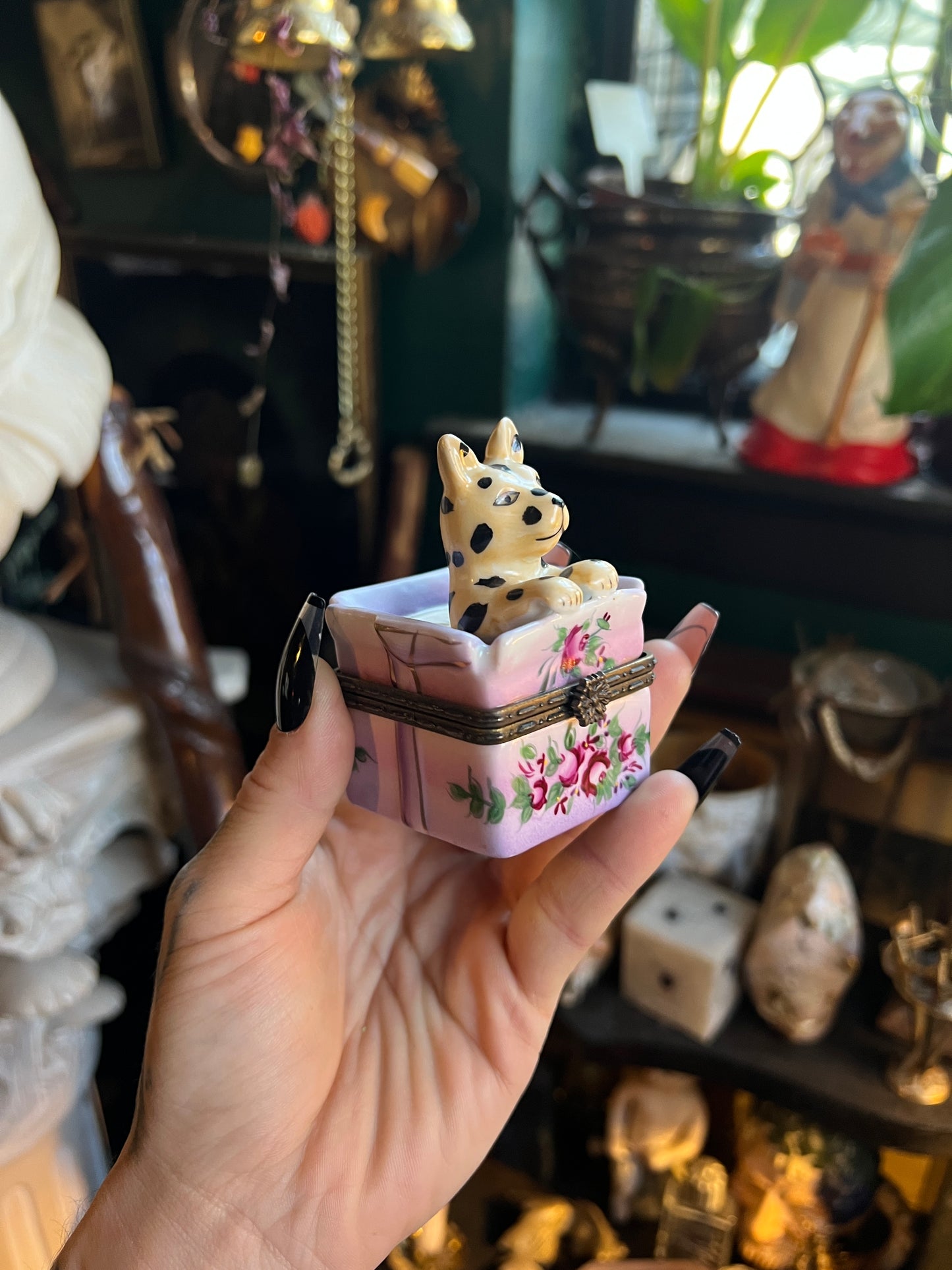 Antique Austrian Porcelain Hinged Trinket Box