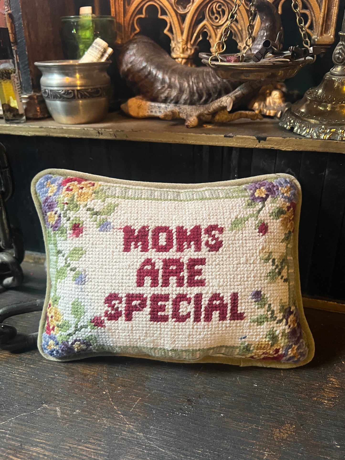 Moms Are Special Embroidered Mini Pillow