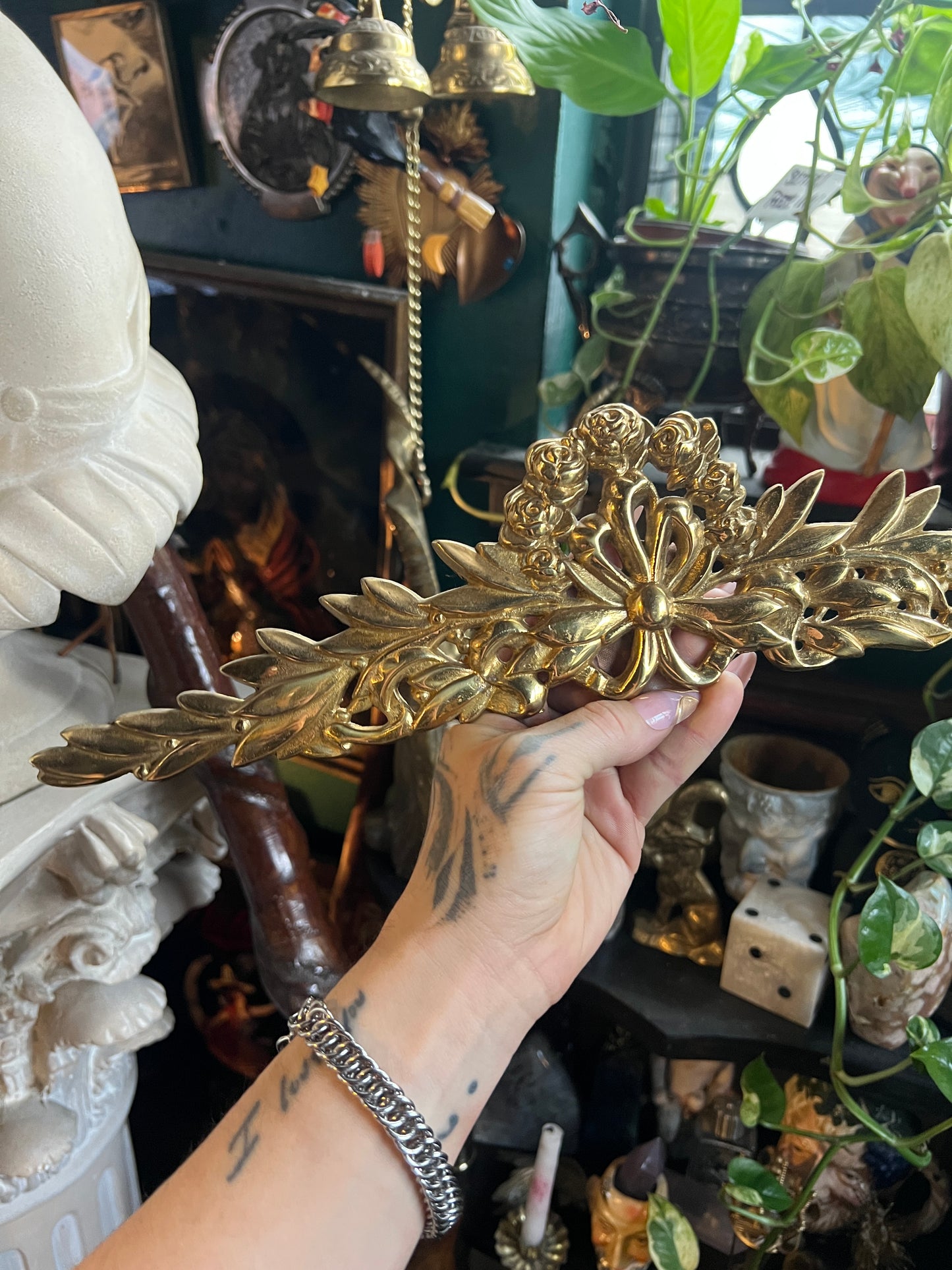 Brass French Pediment Wall Decor