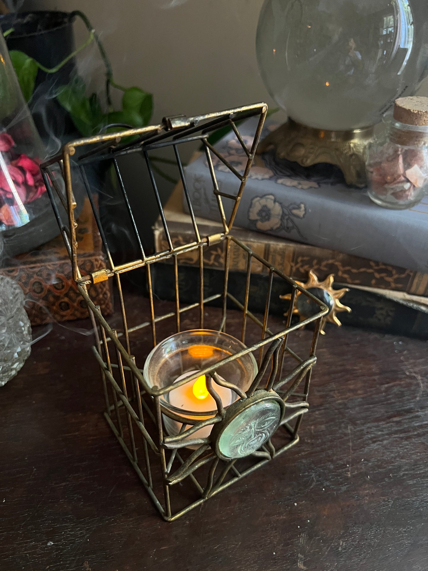Celestial Glass Sun Tealight Candle Holder