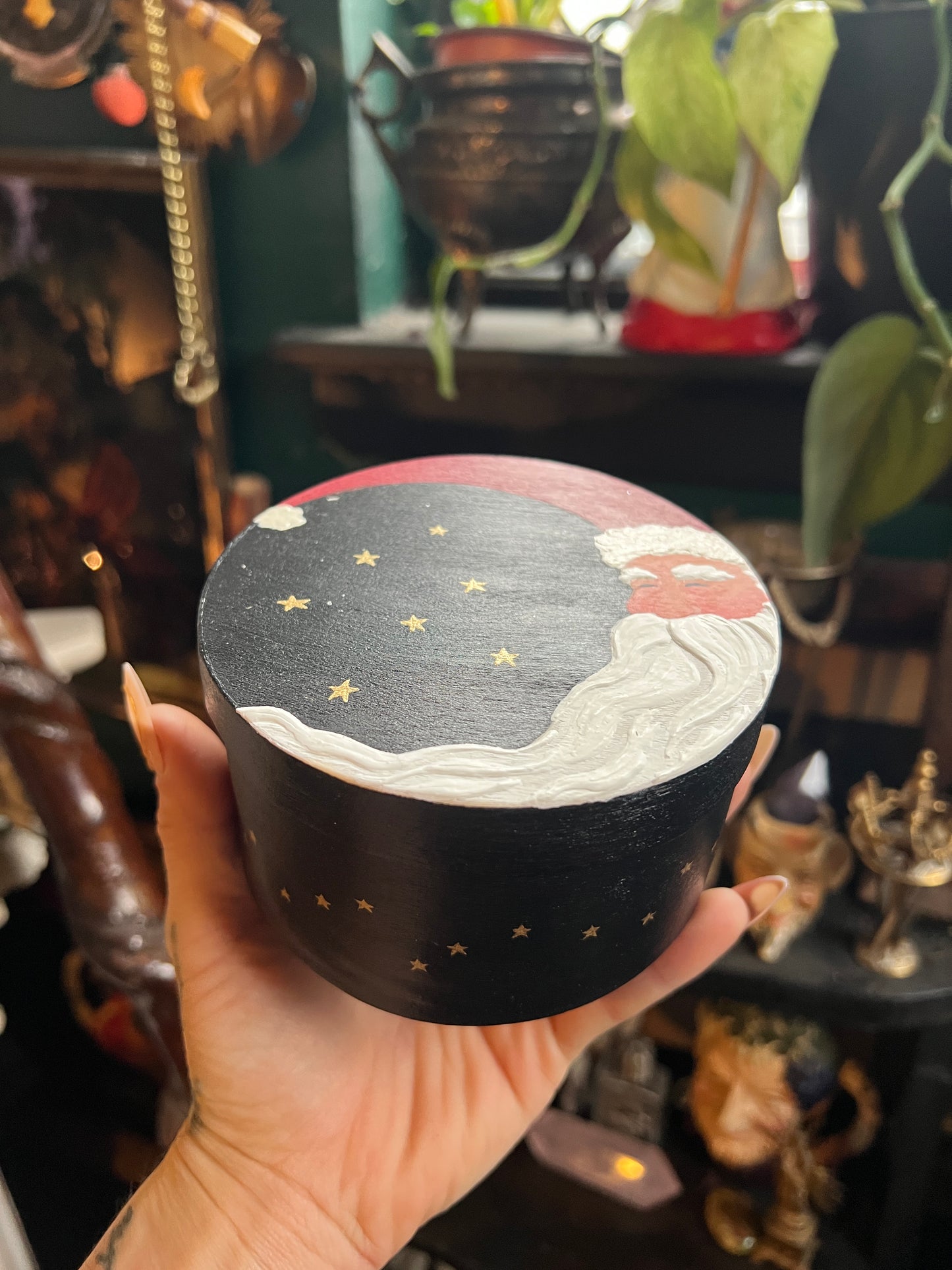 Santa Claus Crescent Moon Trinket Box ￼