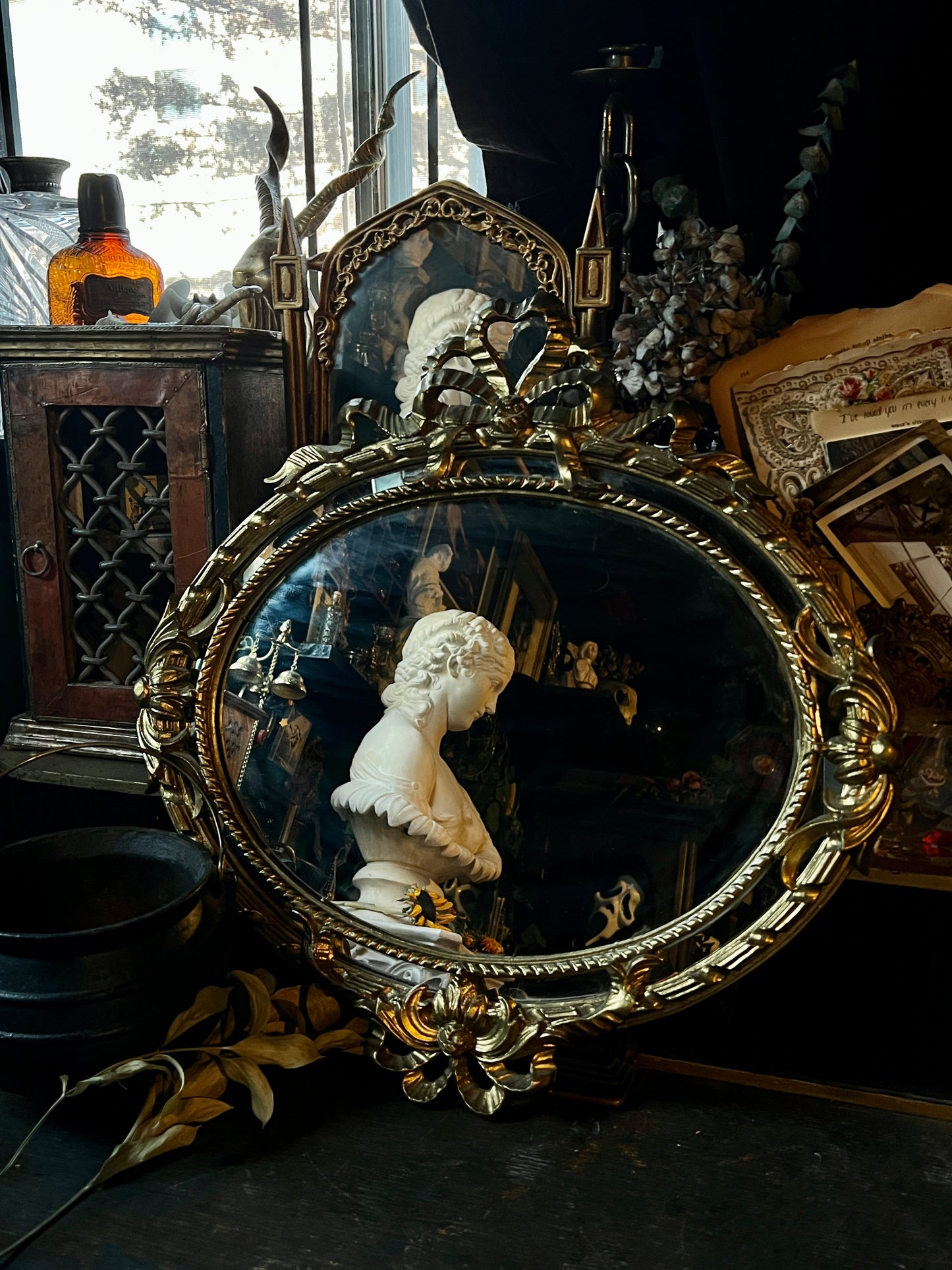 Italian Hollywood Regency Oval Mirror