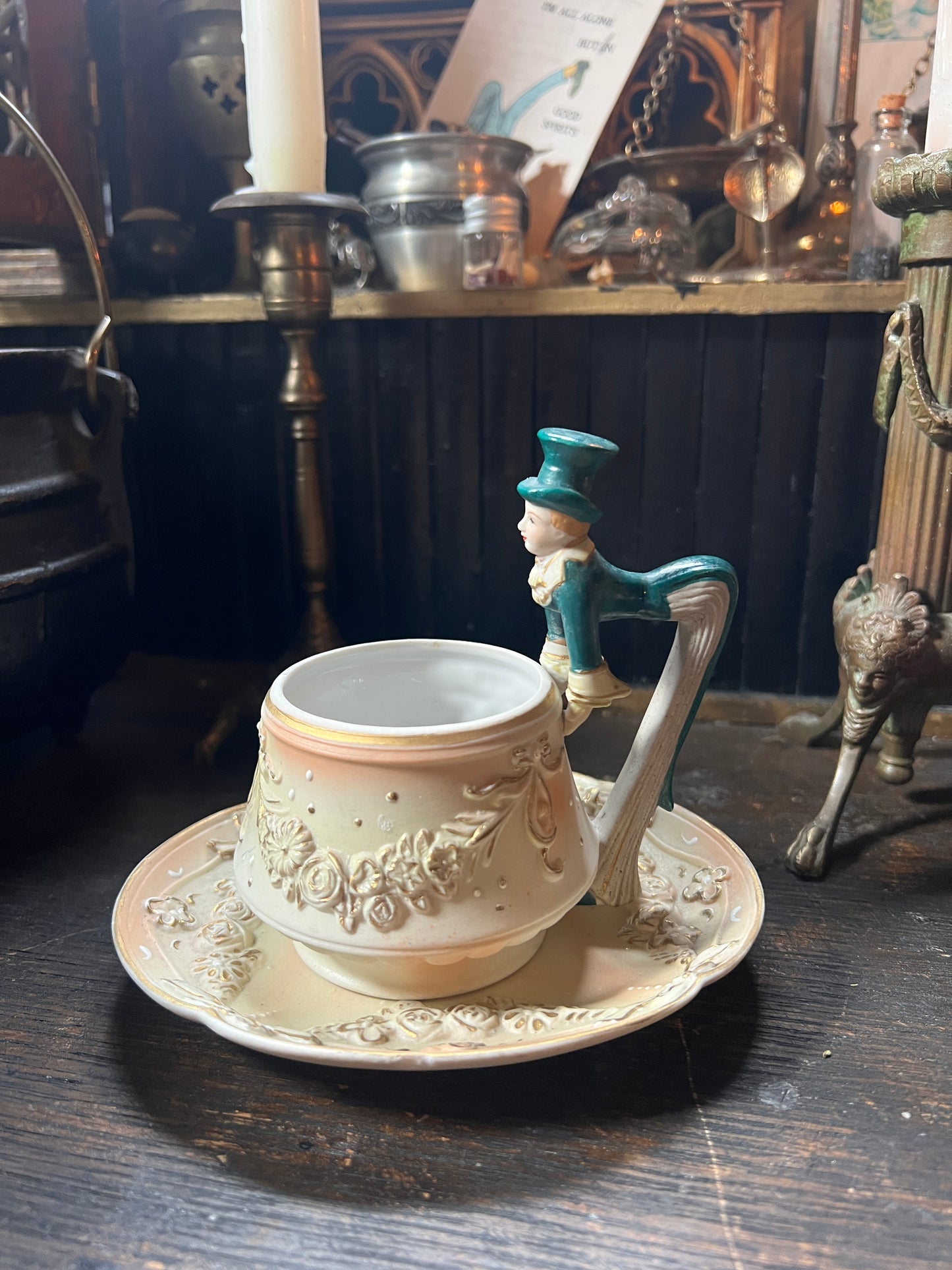 1940s Bisque Ardalt Japan Victorian Gentleman Tea Cup Set
