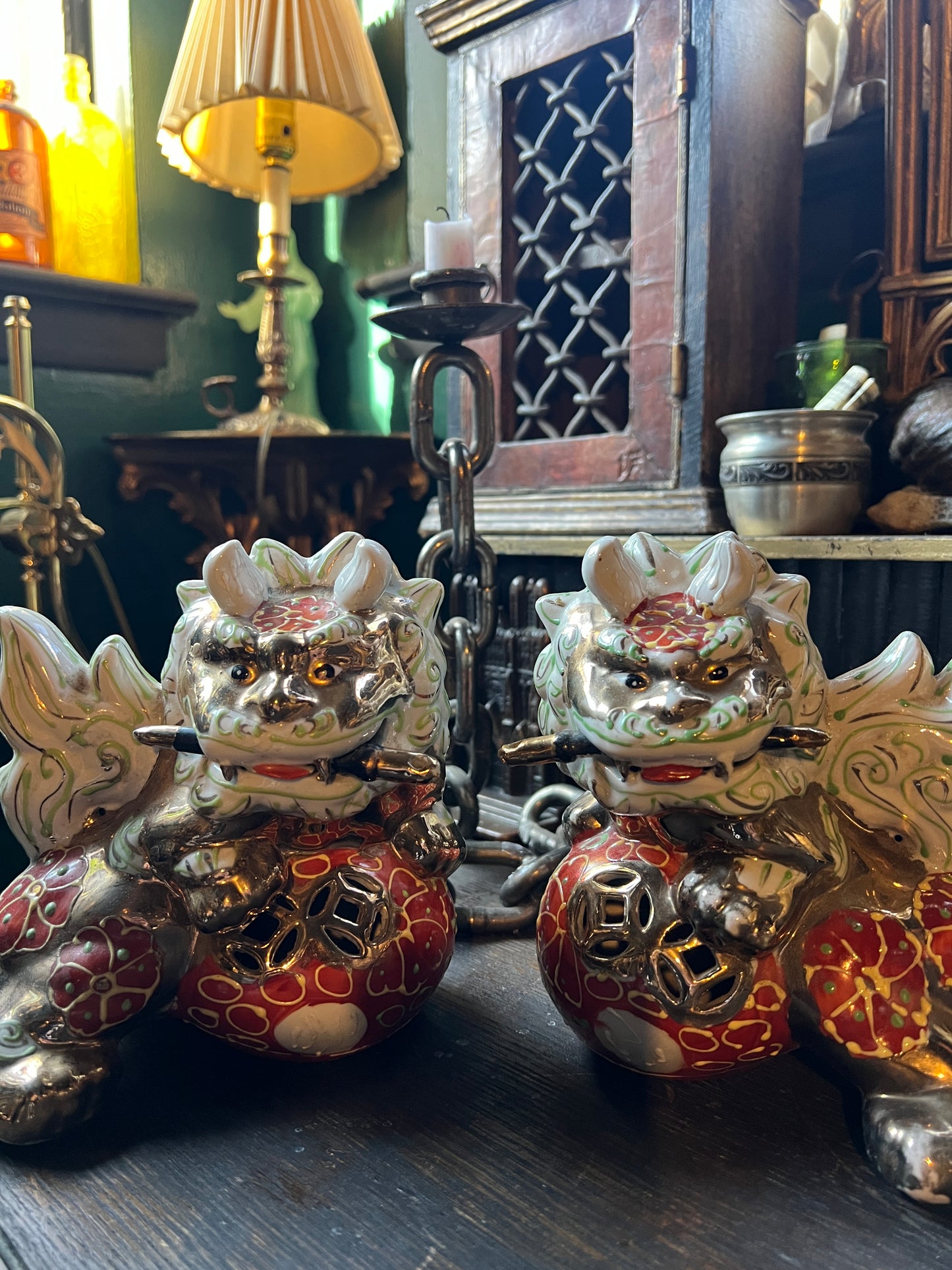 Porcelain Foo Dog Figurines