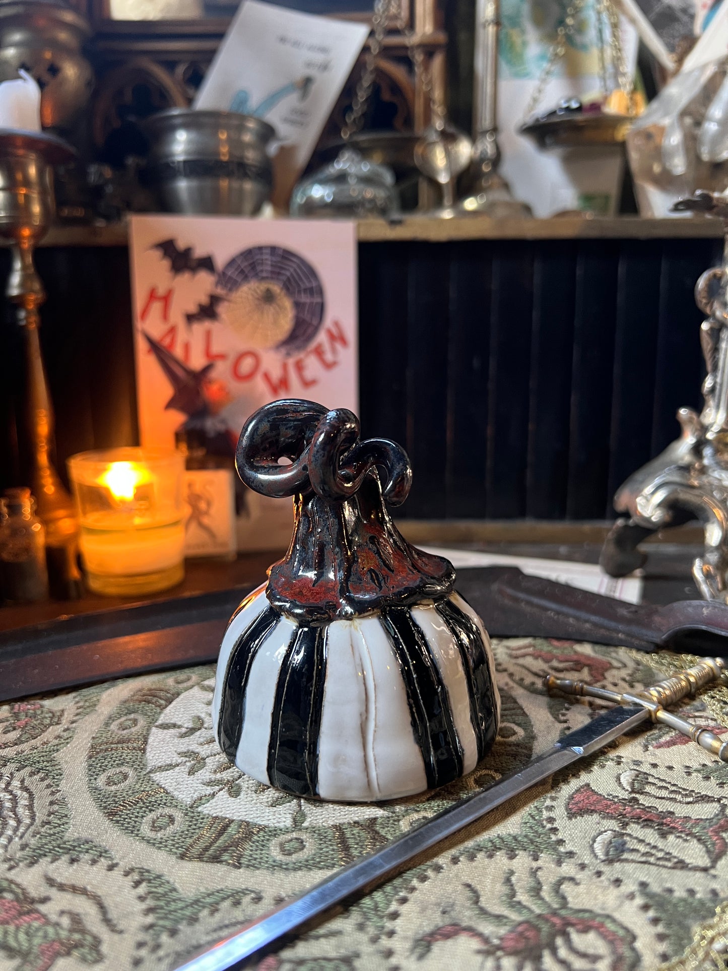 Hand Made Ceramic Pumpkin Tea-light Holder