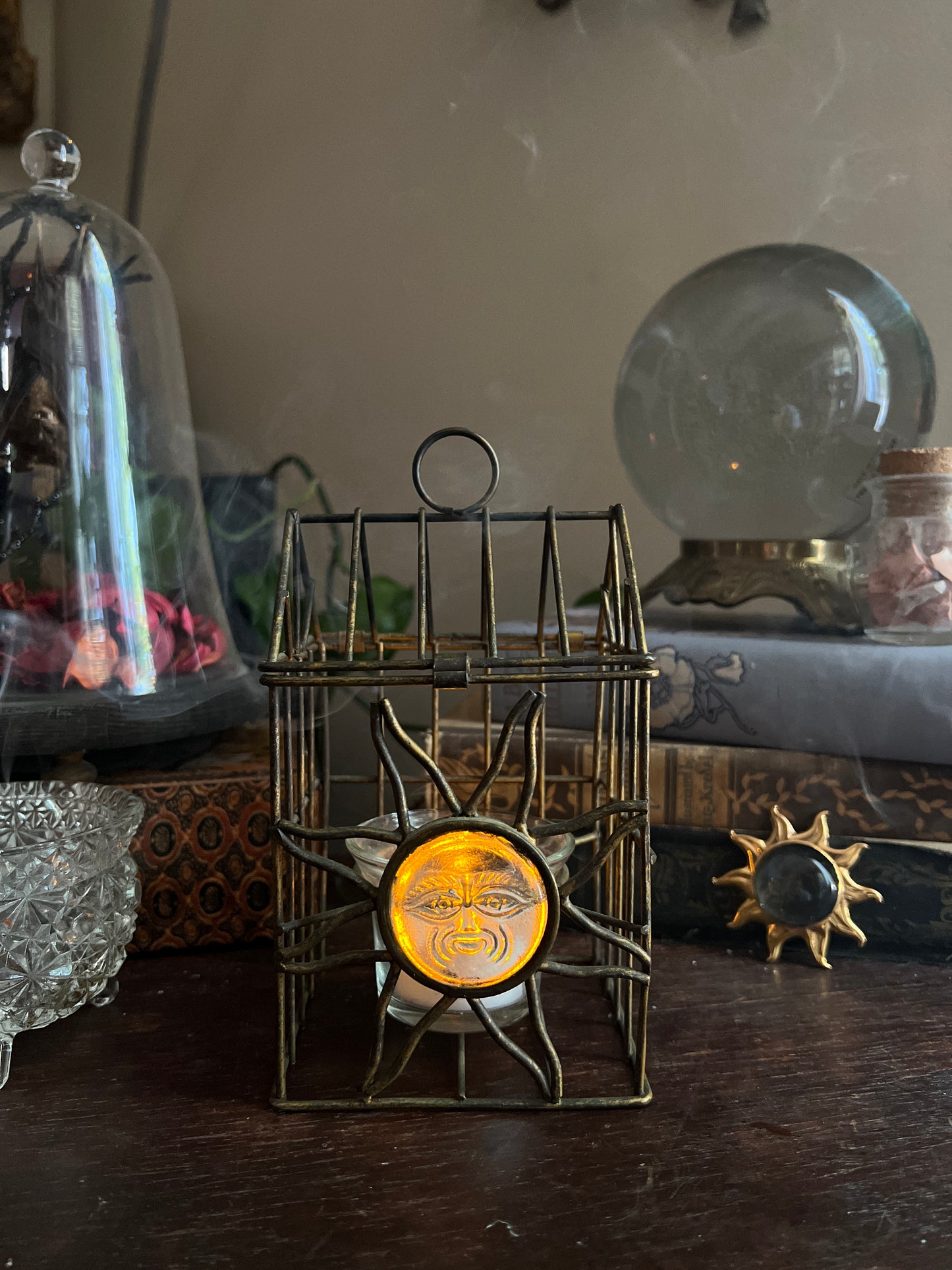 Celestial Glass Sun Tealight Candle Holder