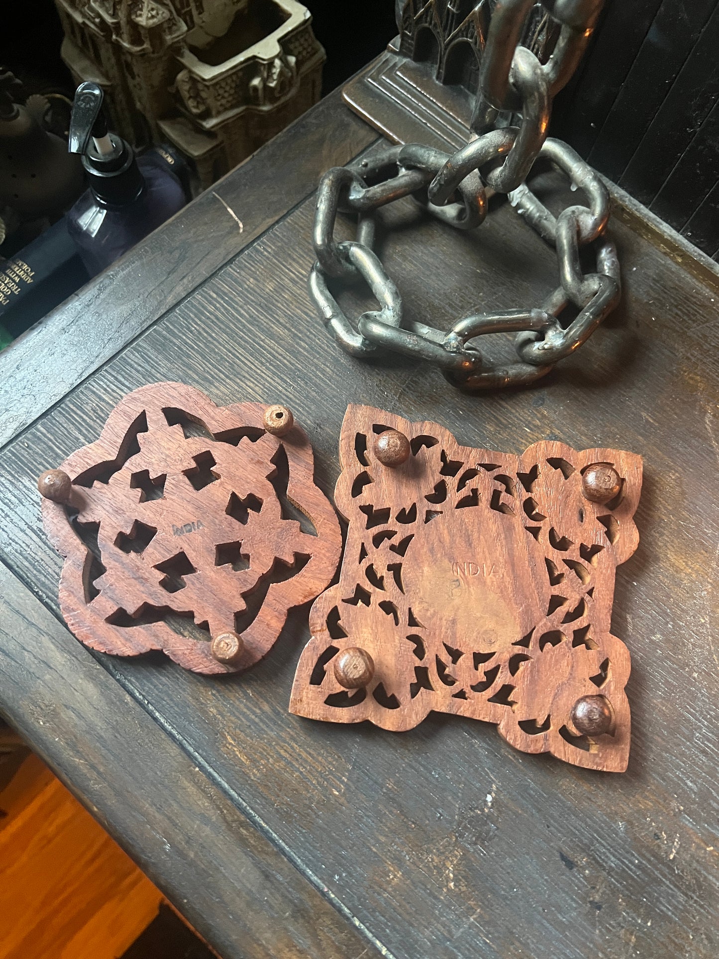 Hand Carved Wooden Trivets