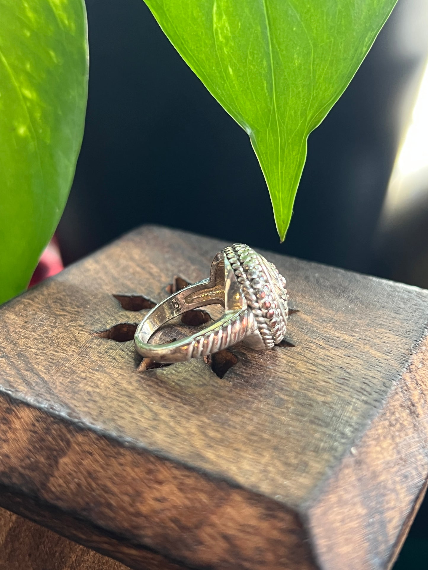 Antique Inspired Laurel Wreath Silver Ring