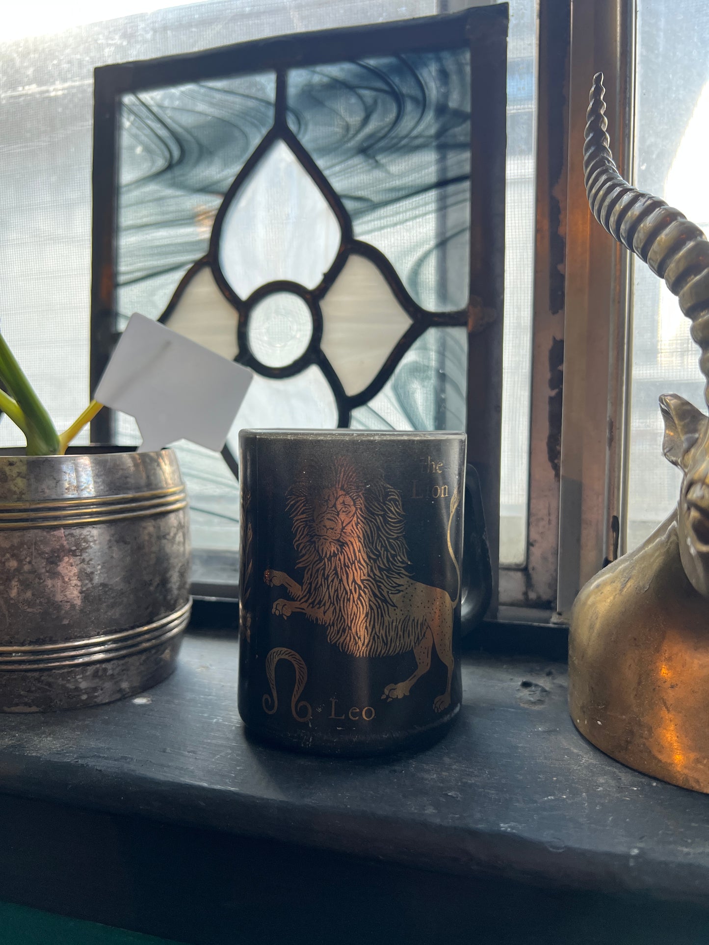 Leo the Lion Milk Glass Mug