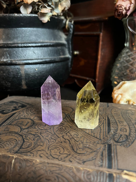 Amethyst & Citrine Points 2”