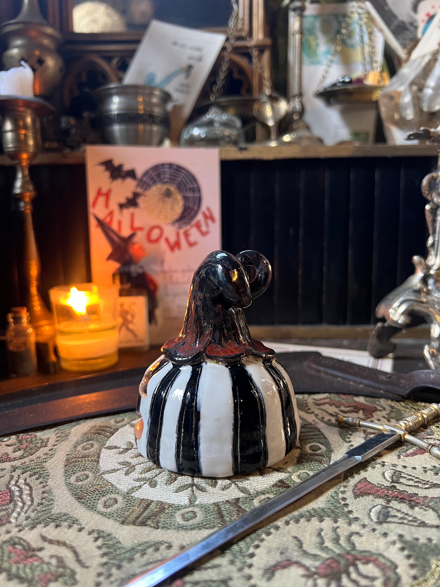 Hand Made Ceramic Pumpkin Tea-light Holder