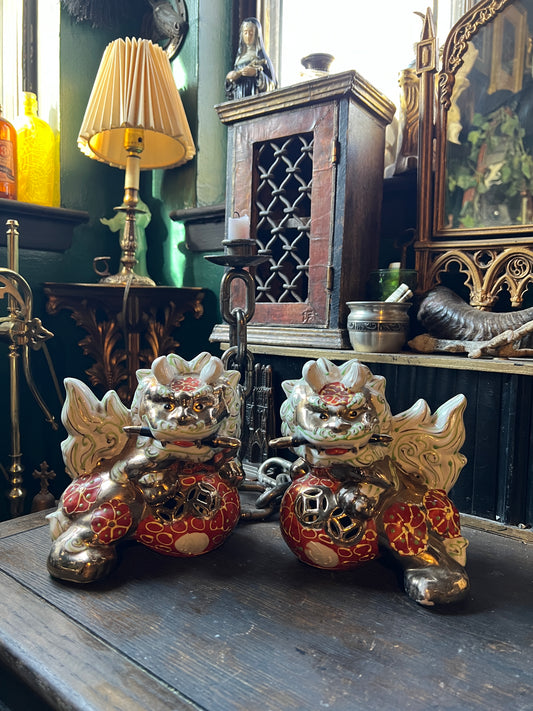 Porcelain Foo Dog Figurines