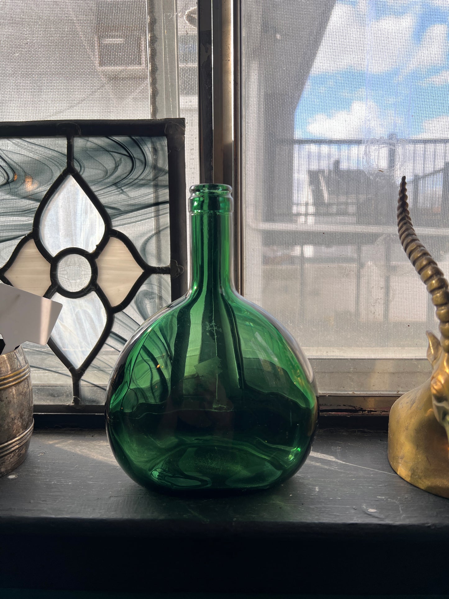 Emerald Green Glass Decanter