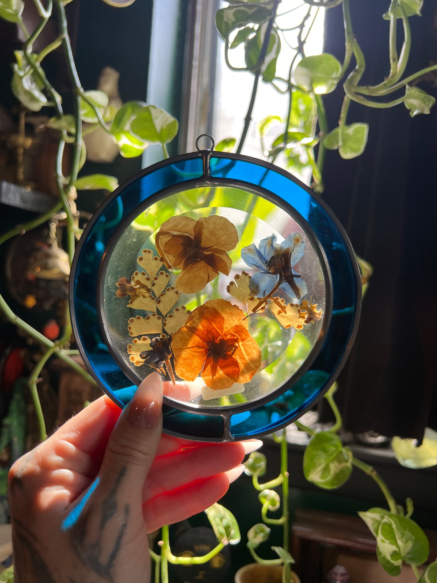 Stained Glass Floral Suncatcher