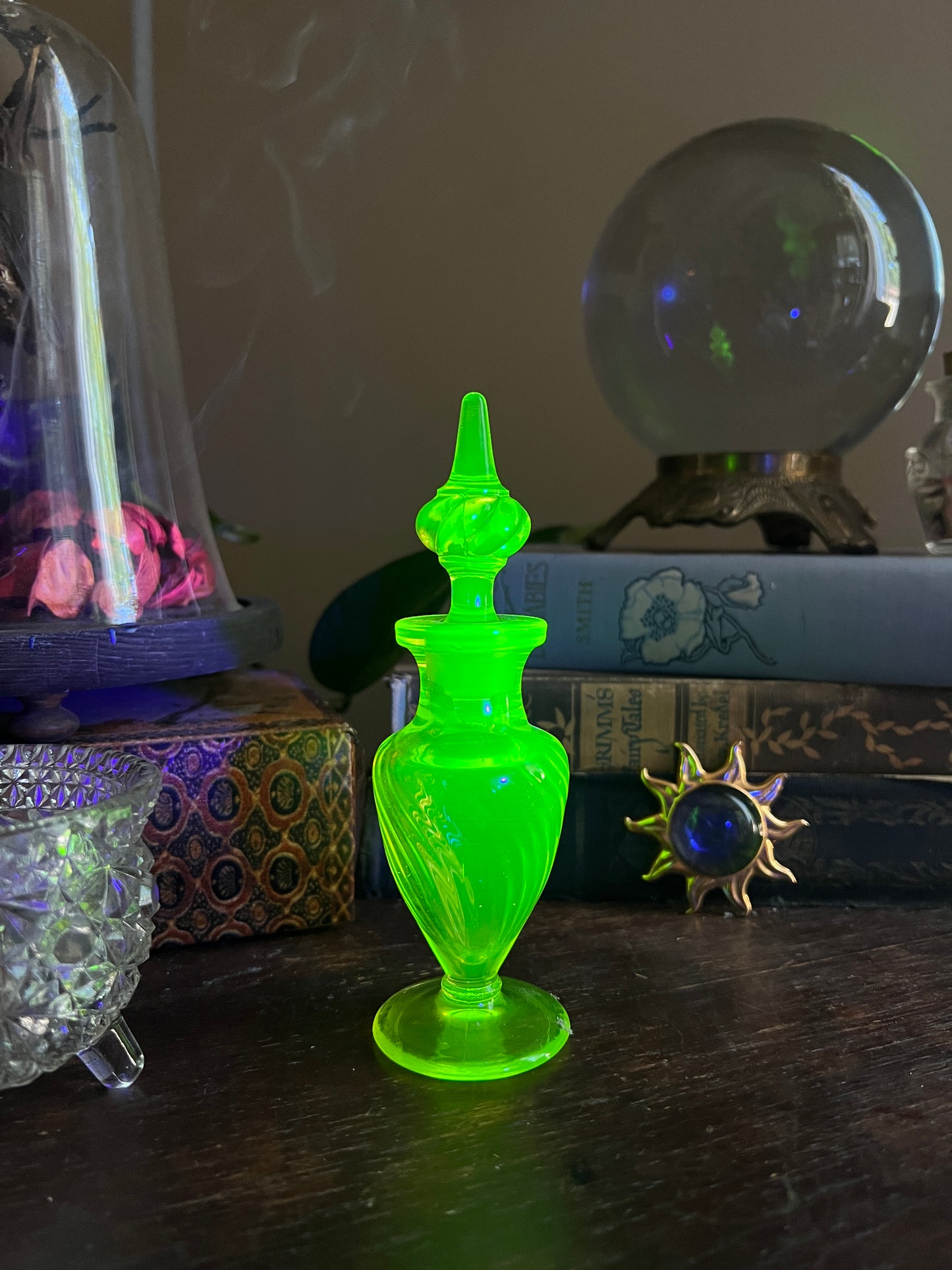 Uranium Glass Perfume Bottle