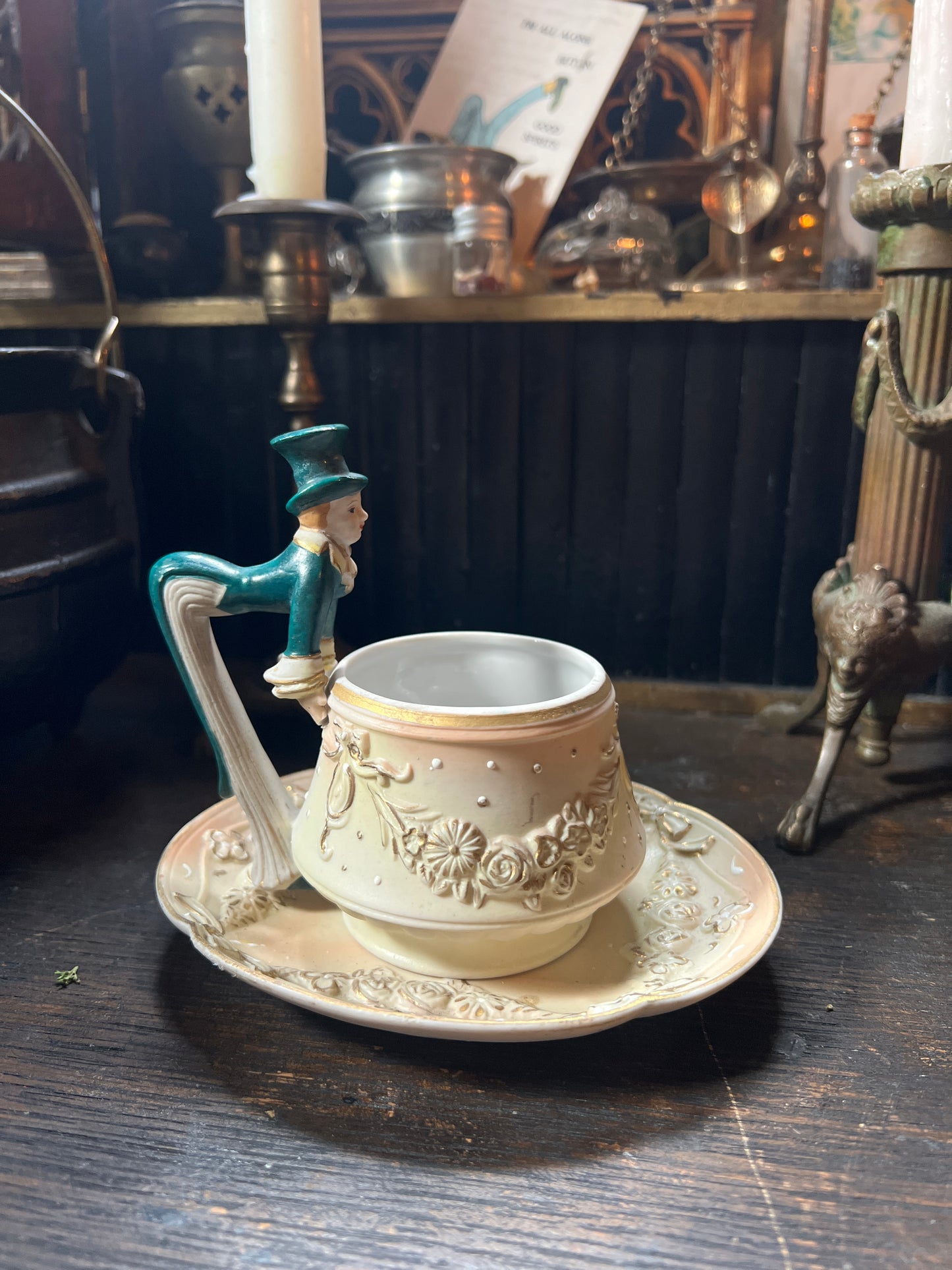 1940s Bisque Ardalt Japan Victorian Gentleman Tea Cup Set