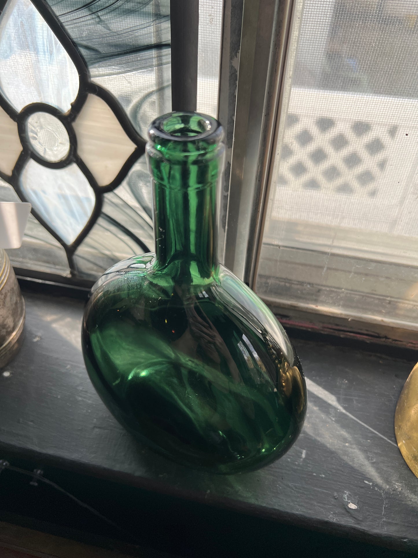 Emerald Green Glass Decanter