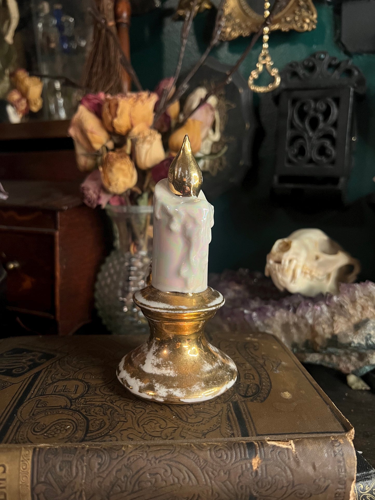 Porcelain Candle Figurine