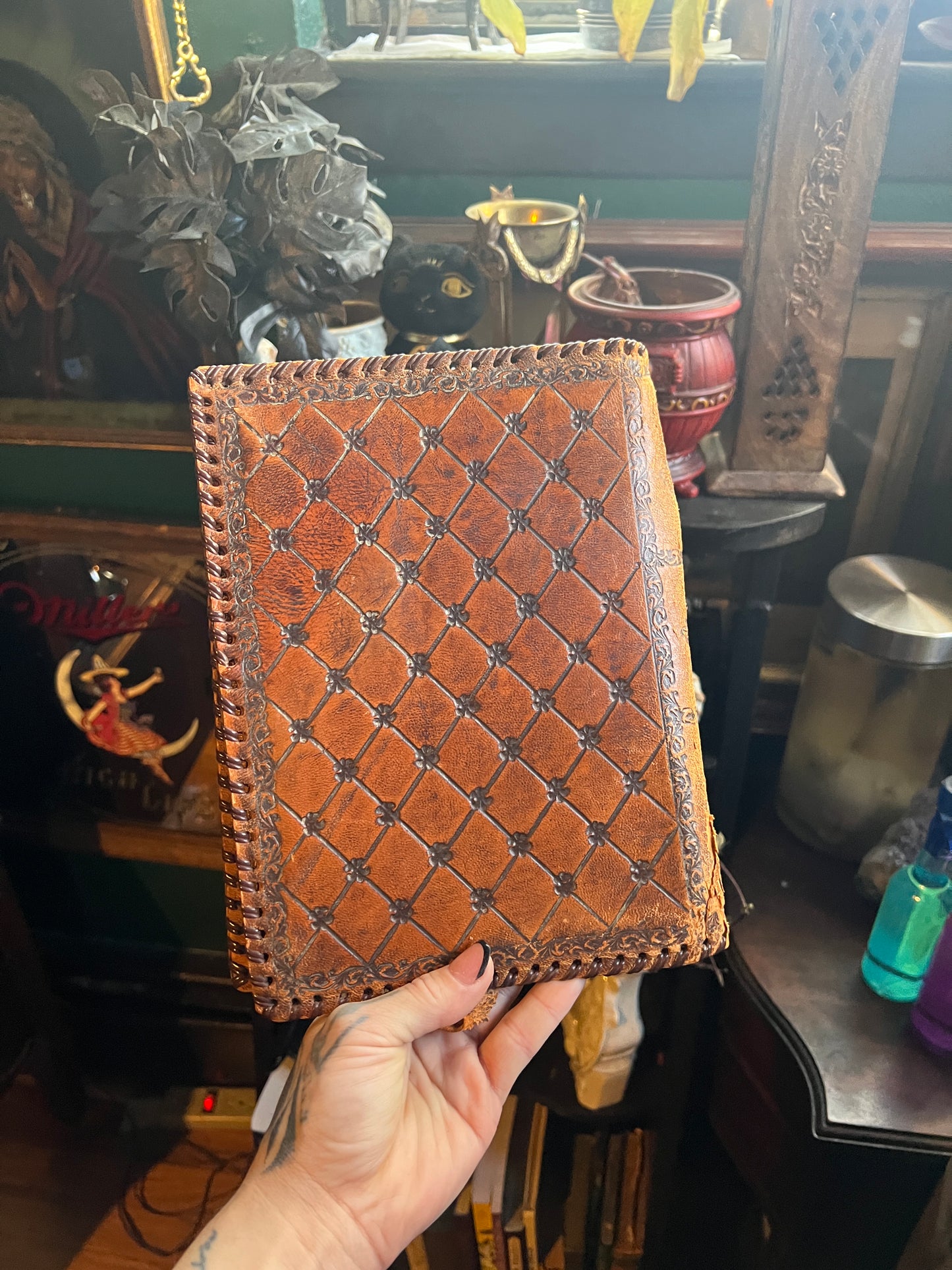 Tooled Leather Book Cover