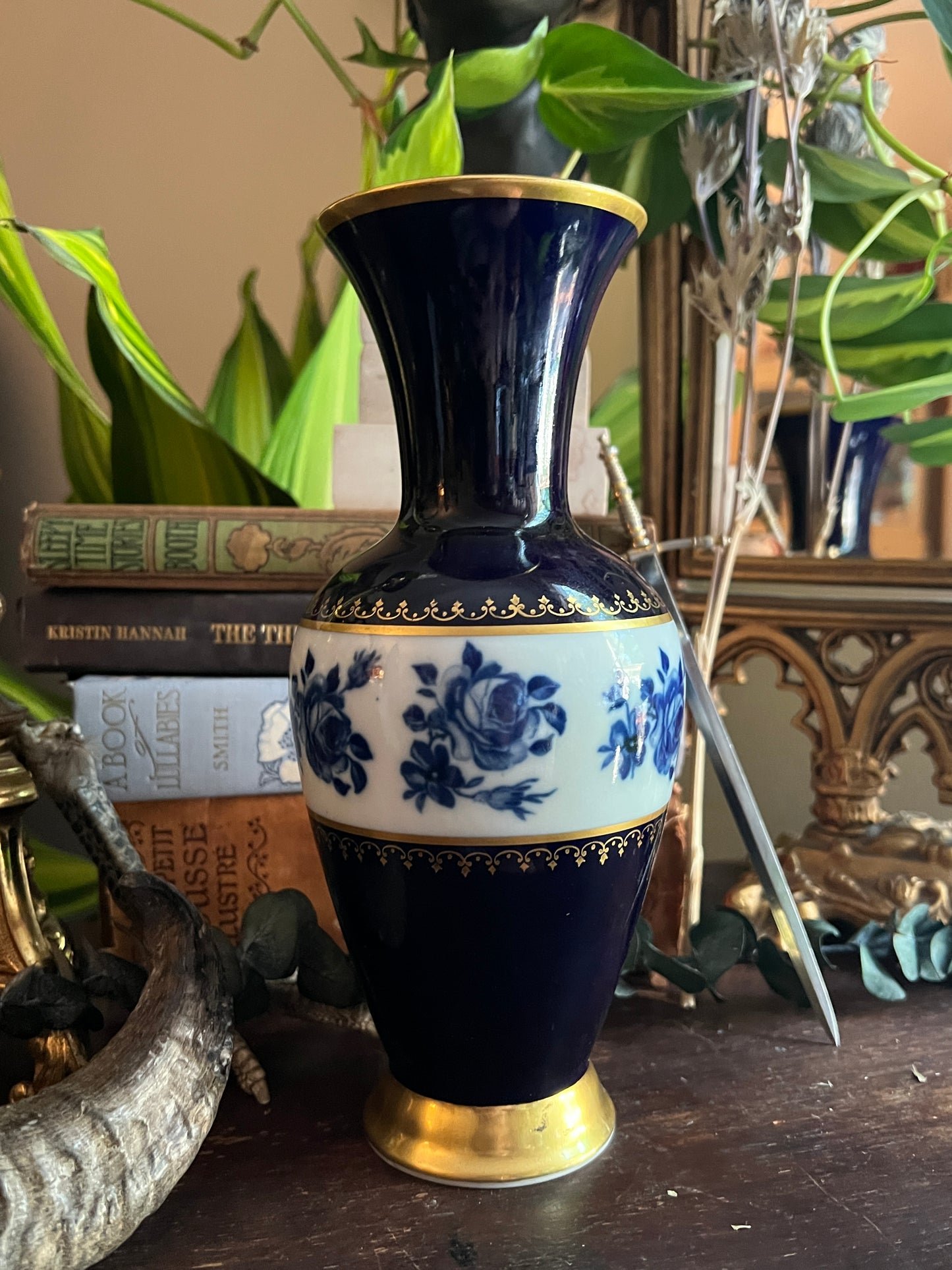 Royal Porzellan Bavaria KPM Germany: Handarbeit Echt Cobalt Vase