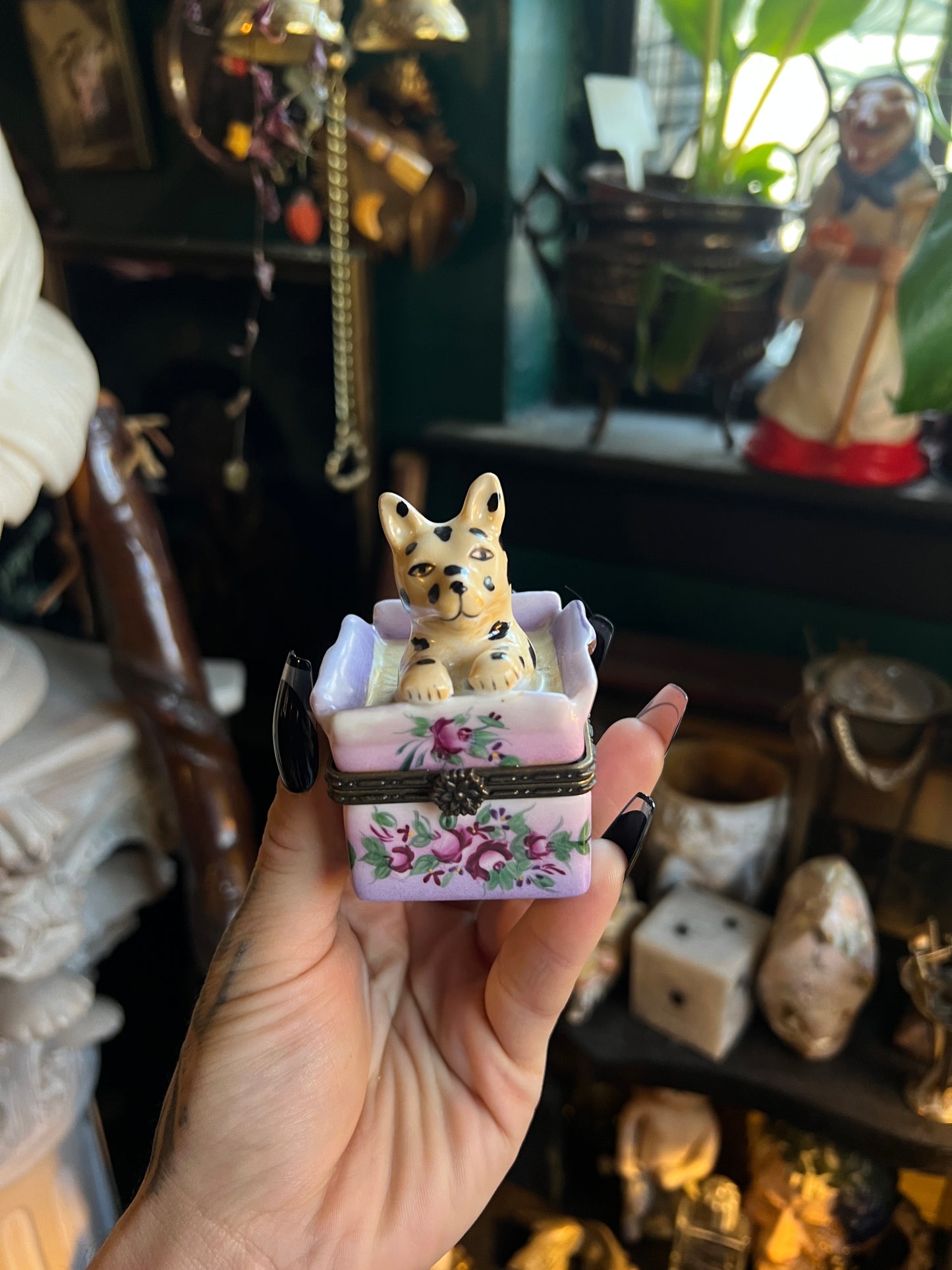 Antique Austrian Porcelain Hinged Trinket Box