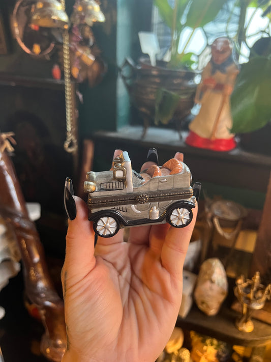 Midwest of Cannon Falls Horseless Buggie Antique Car Trinket Box