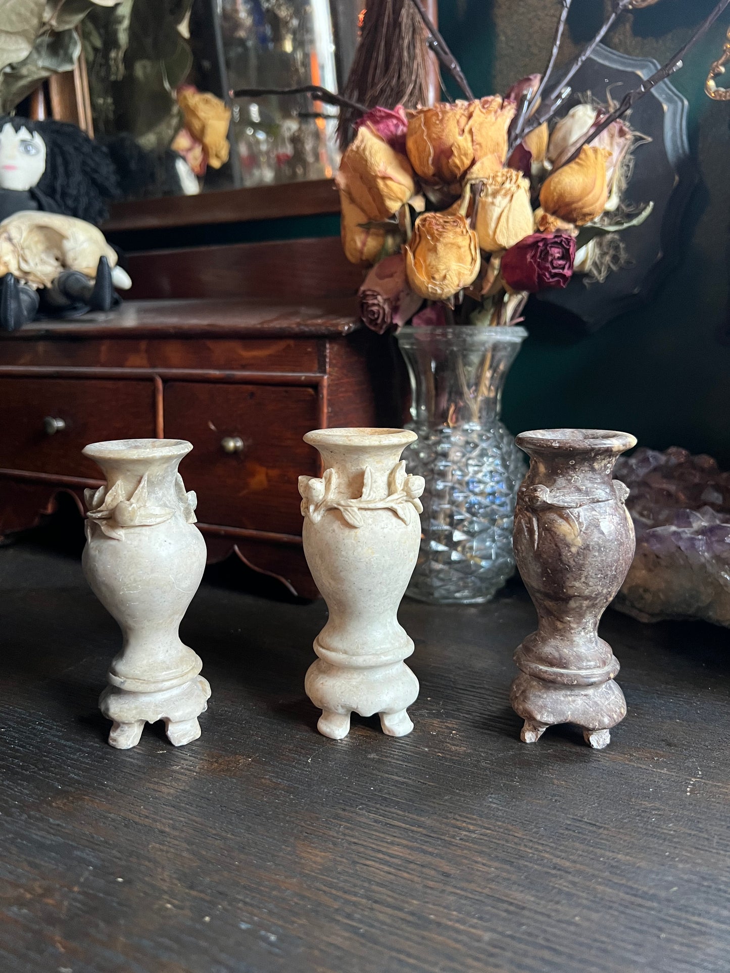 Italian Marble Miniature Vases