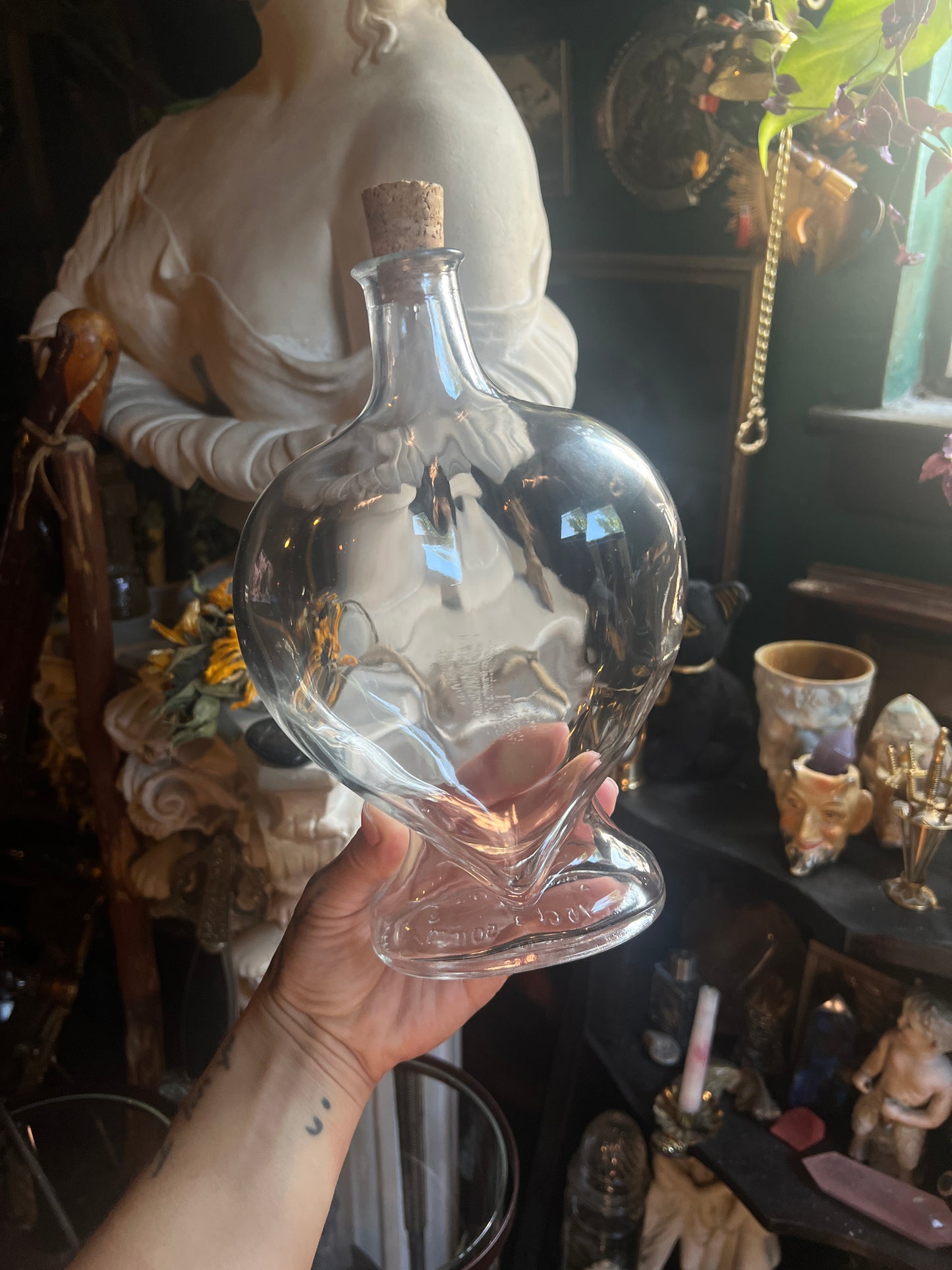 Italian Glass Heart Decanter