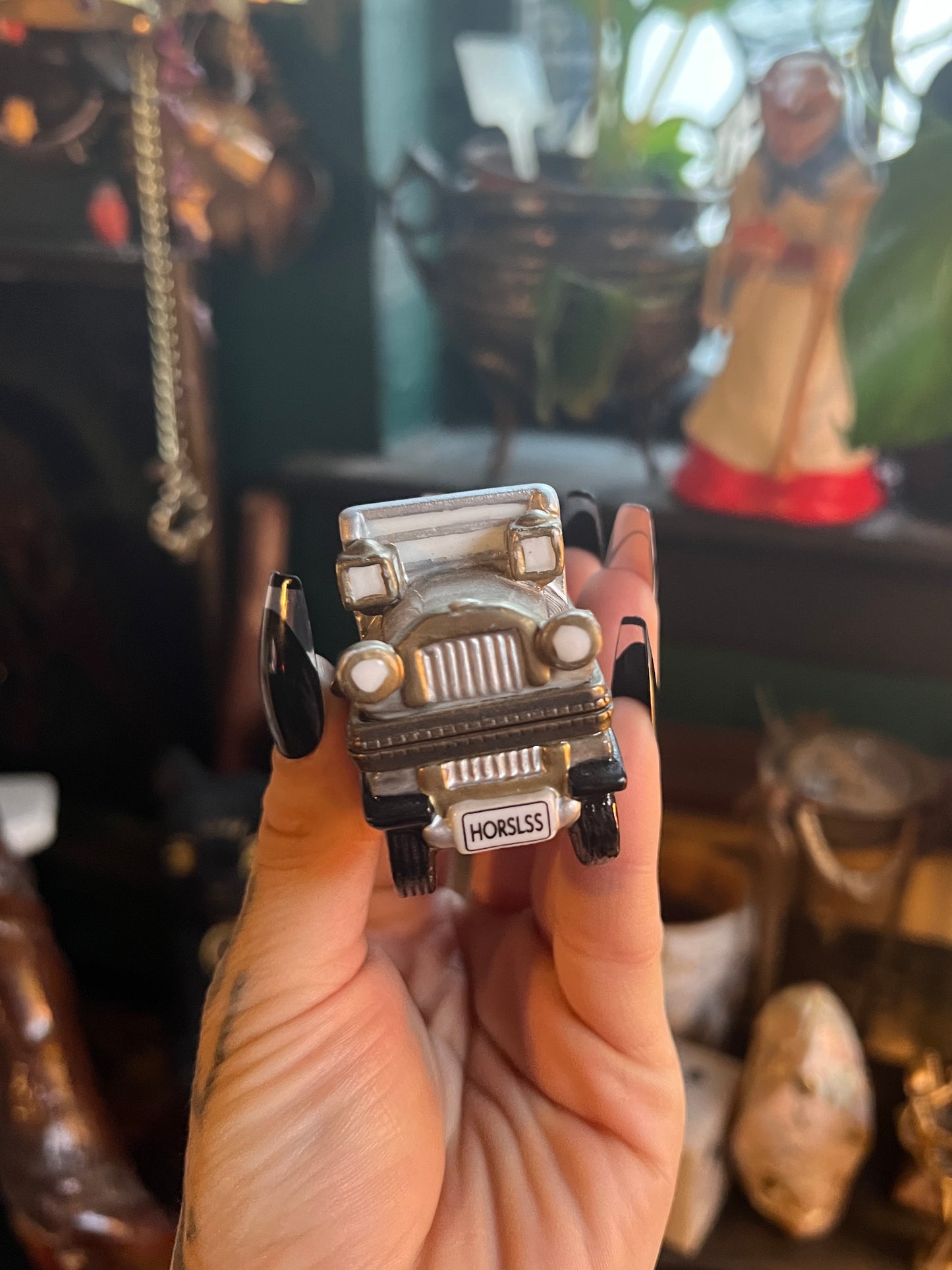 Midwest of Cannon Falls Horseless Buggie Antique Car Trinket Box