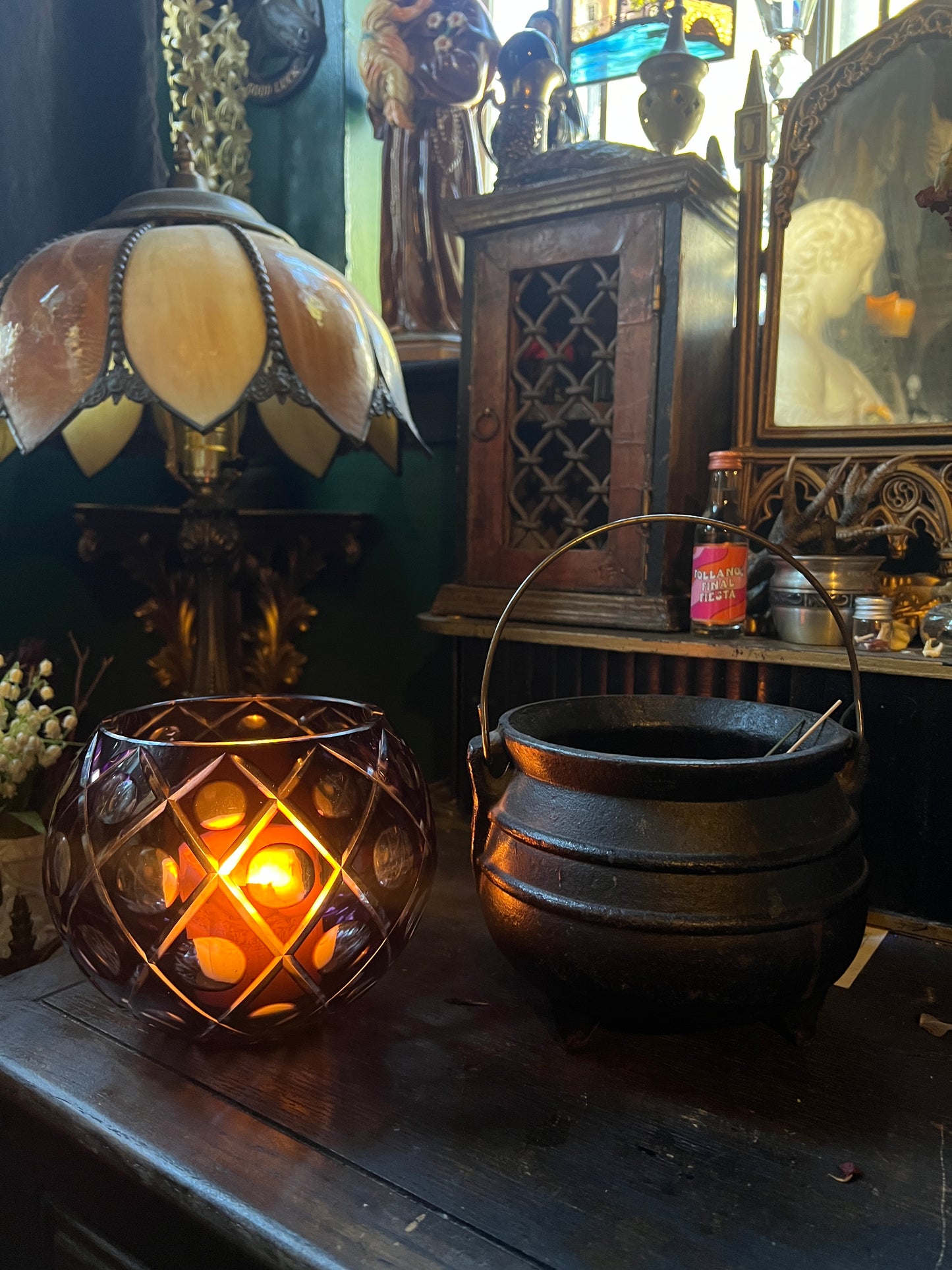 Amethyst Crystal Cut Votive Holder/Vase