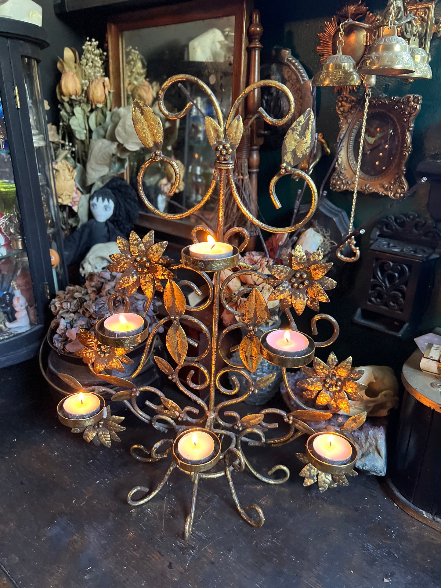 Floral Tea Light Candelabra