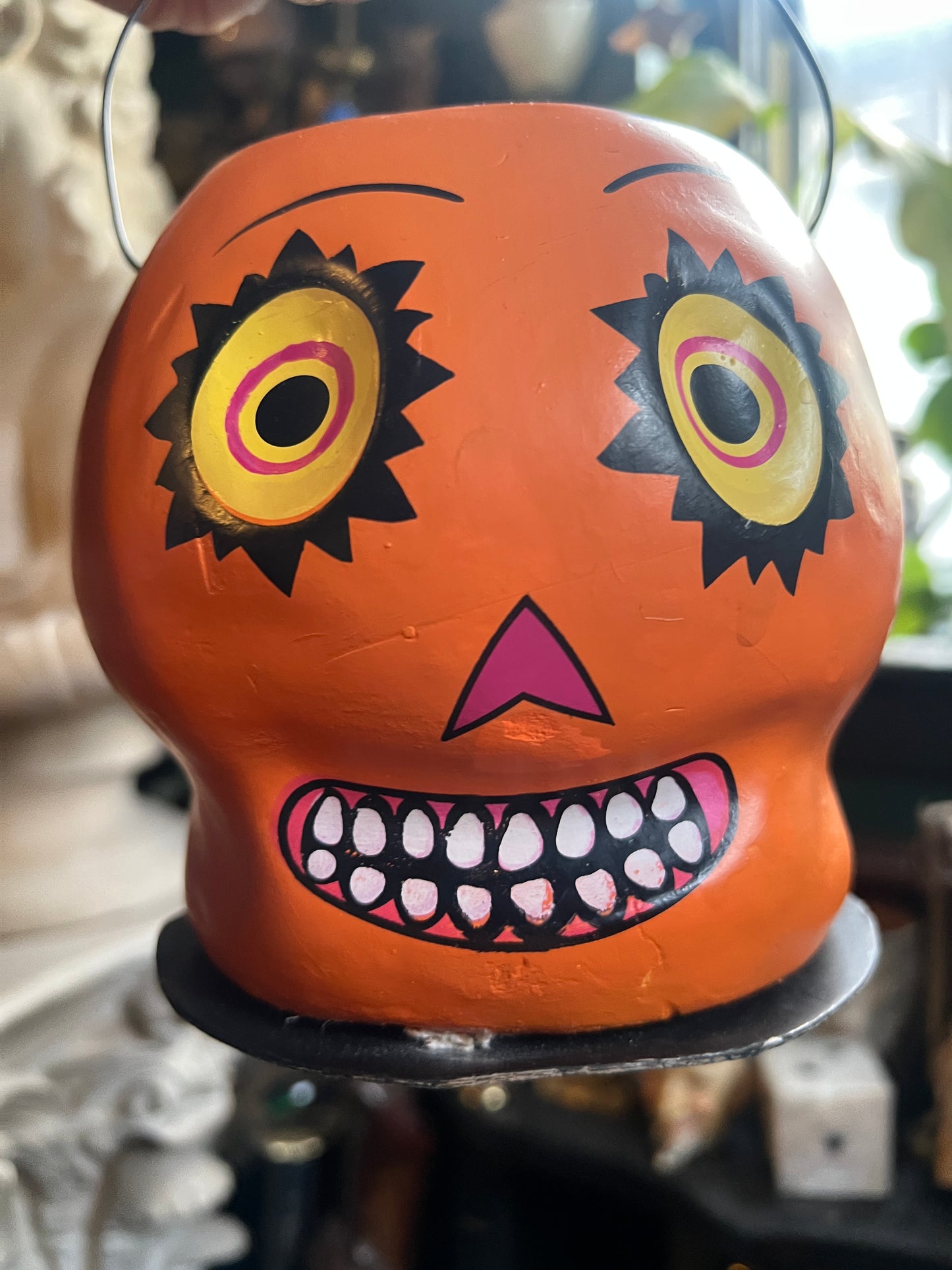 Paper Mache Pumpkin Pail