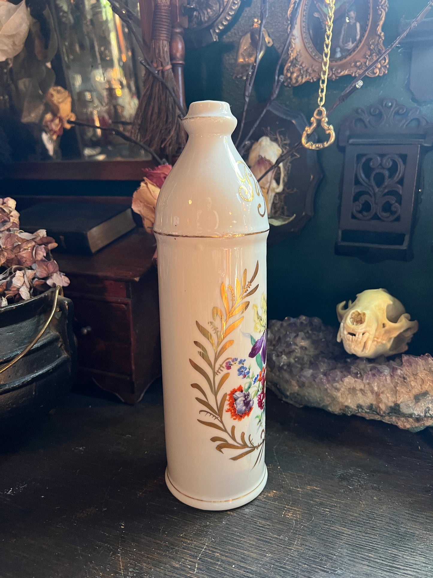 Porcelain Floral Rye Decanter