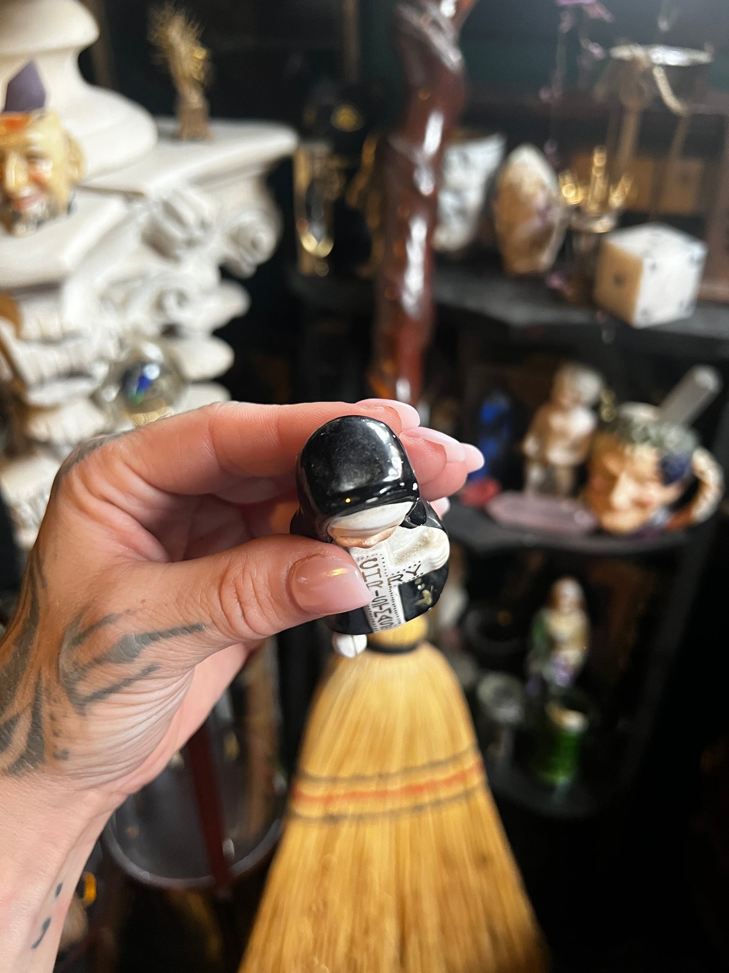Ceramic Holiday Nun Bell