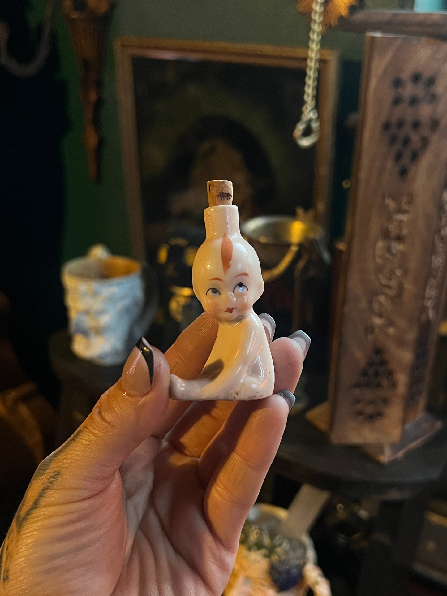 German Porcelain Kewpie Perfume Bottle