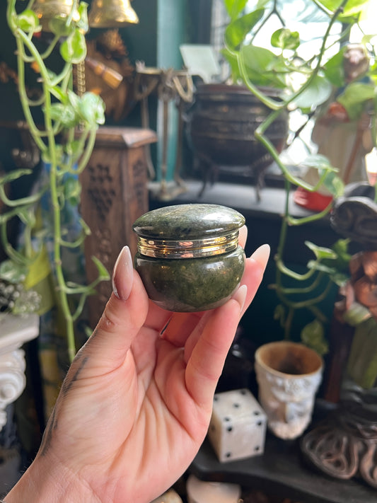 Italian Green Alabaster Trinket Box