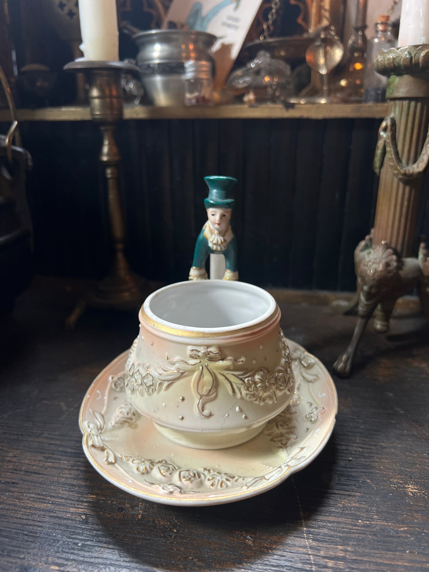 1940s Bisque Ardalt Japan Victorian Gentleman Tea Cup Set