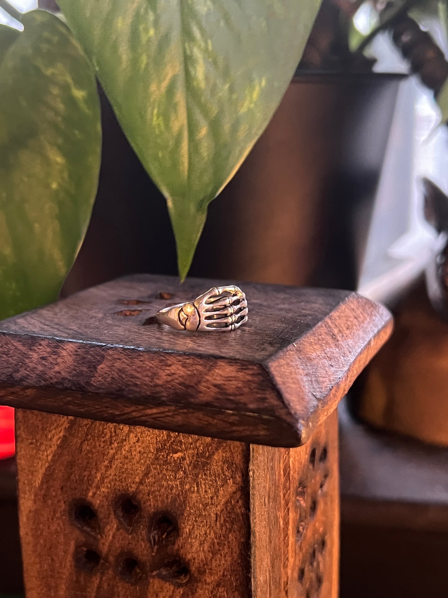 Sterling Skeleton Hand Ring