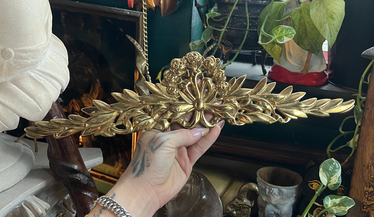 Brass French Pediment Wall Decor