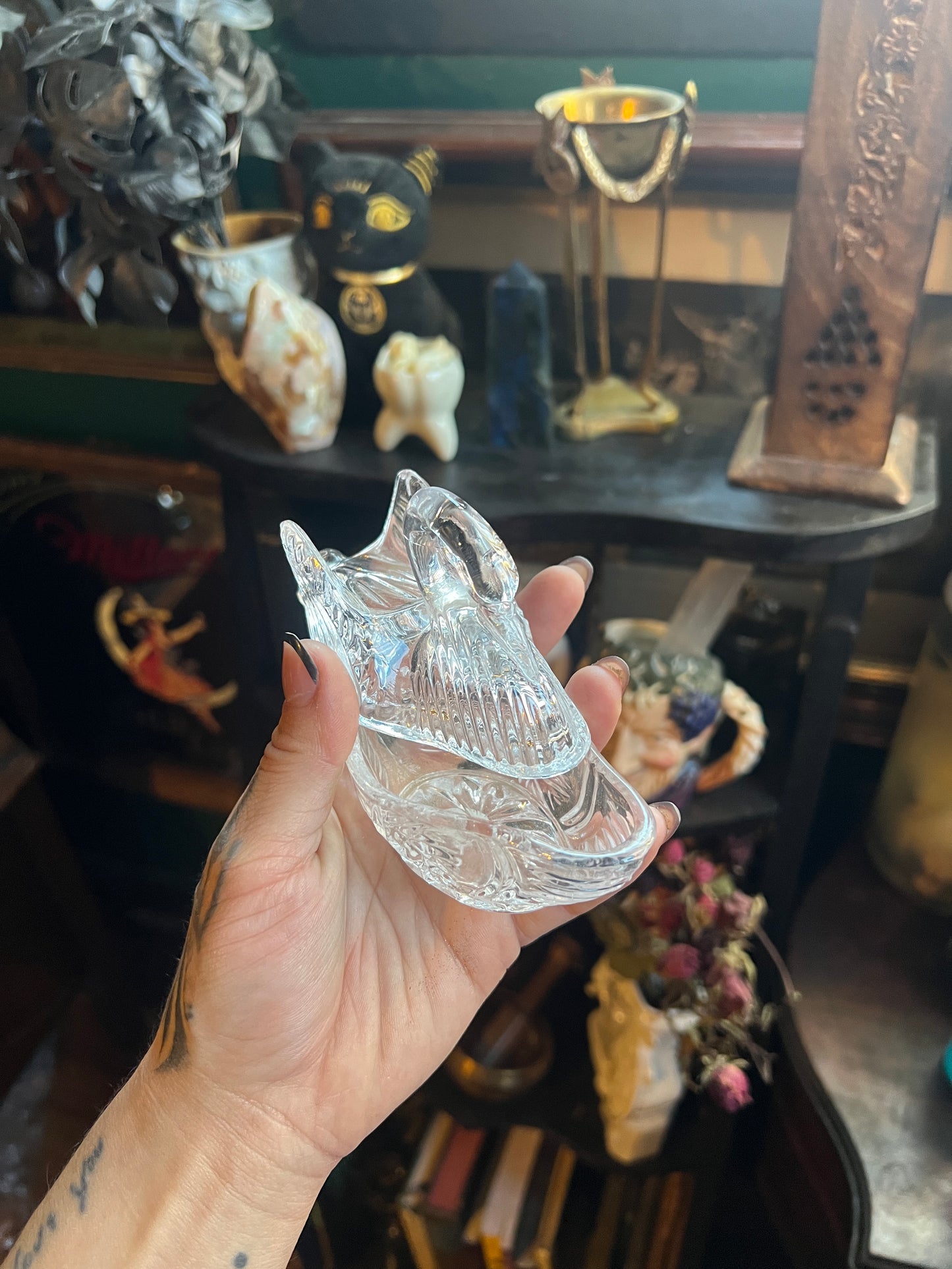 Crystal Swan Trinket Dish