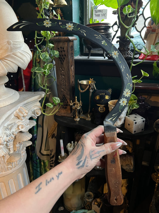 Hand-Painted Floral Sickle