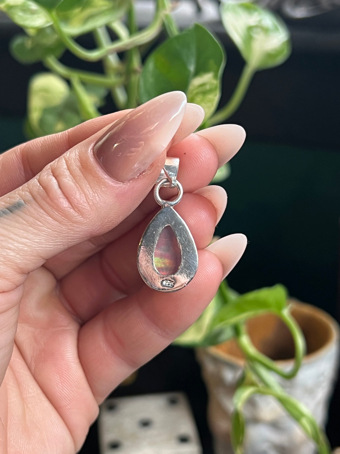 Sterling Silver Aurora Opal Pendant