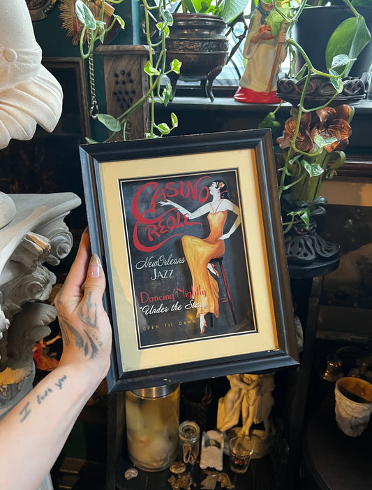Casino Creole New Orleans Jazz Framed Art Piece